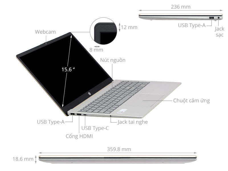 Laptop Asus Vivobook Go 15 E1504FA R5 7520U/16GB/512GB/Chuột/Win11 (NJ776W)