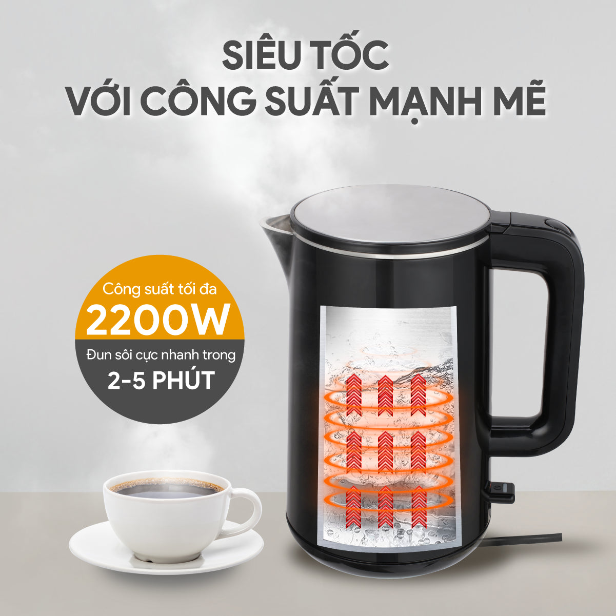 Ấm Đun Siêu Tốc BlueStone KTB-3455 1.5 Lít 1850-2200W