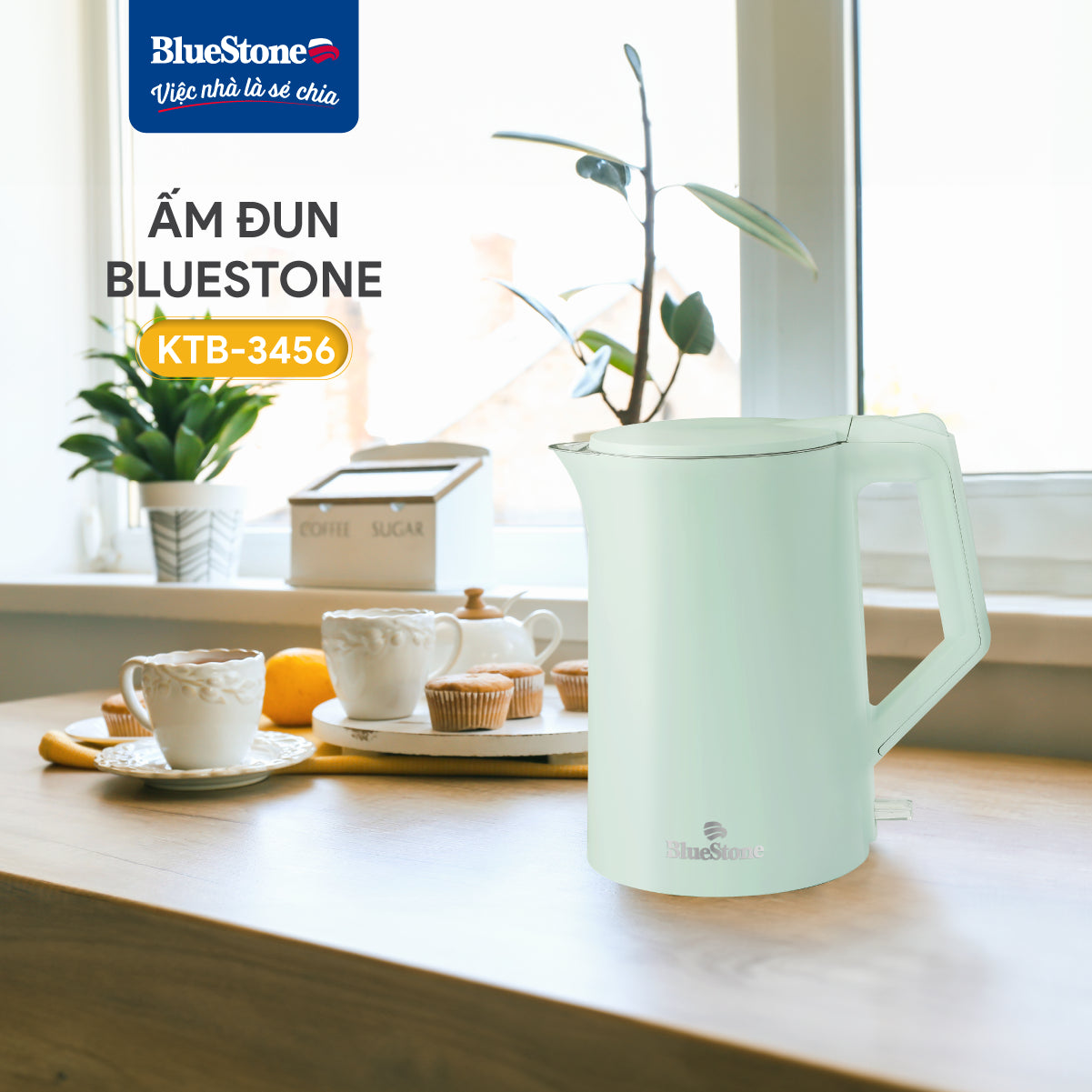 Ấm Đun Siêu Tốc BlueStone KTB-3456 1.7 Lít 1800W