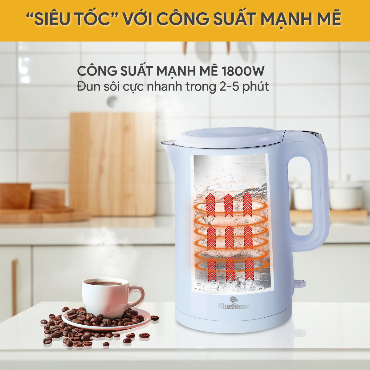 Ấm Đun Siêu Tốc BlueStone KTB-3457 1.5 Lít 1800W