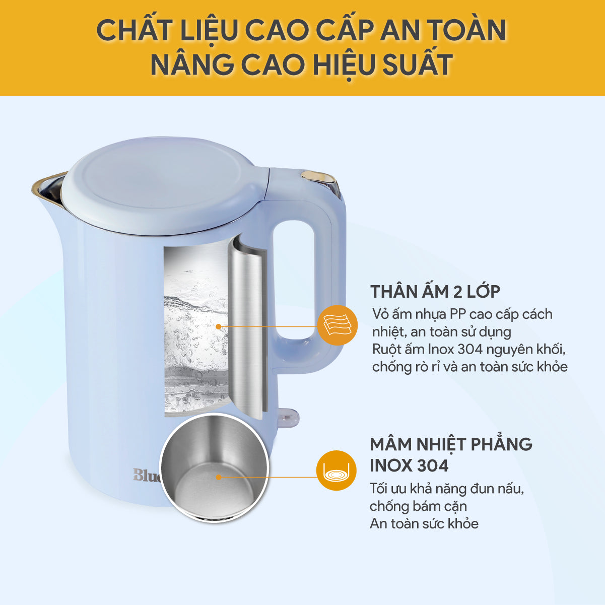 Ấm Đun Siêu Tốc BlueStone KTB-3457 1.5 Lít 1800W