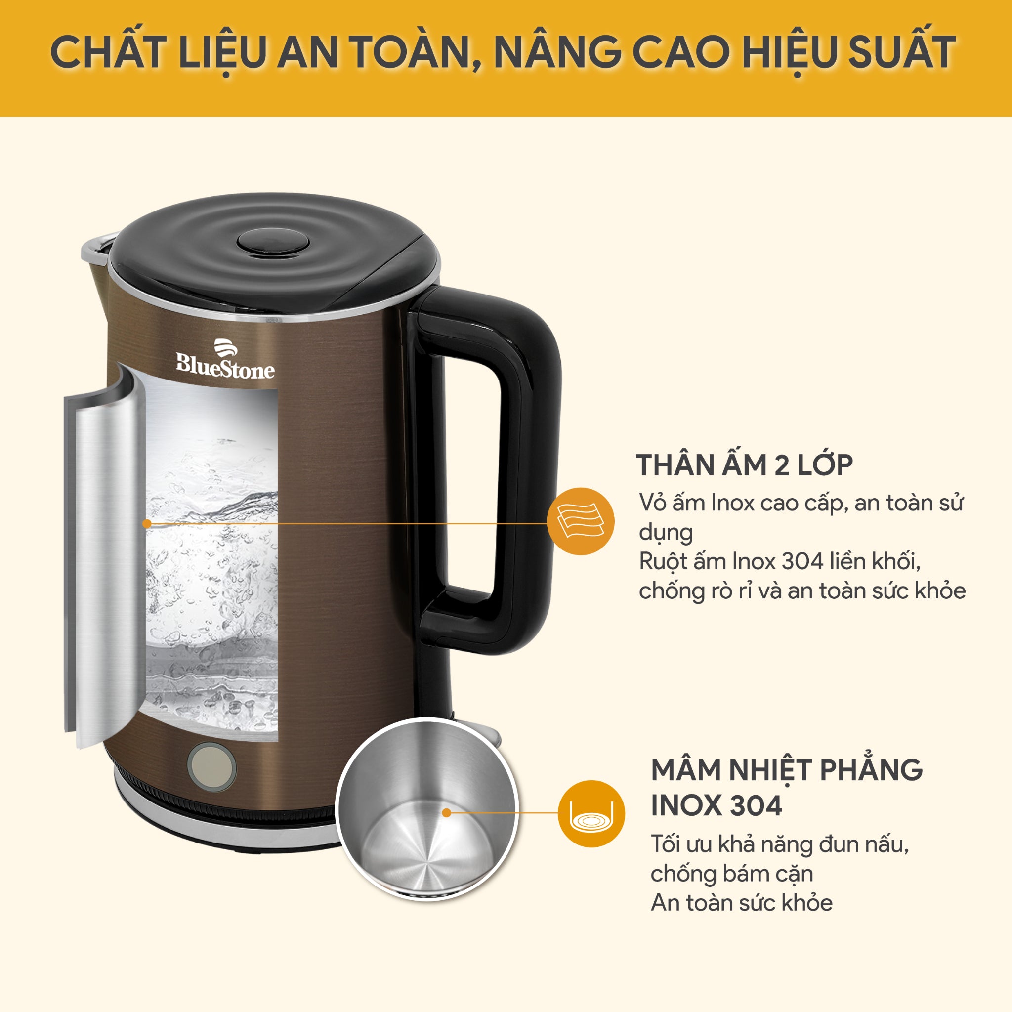 Ấm Đun Siêu Tốc BlueStone KTB-3476 1.7 Lít 1800W