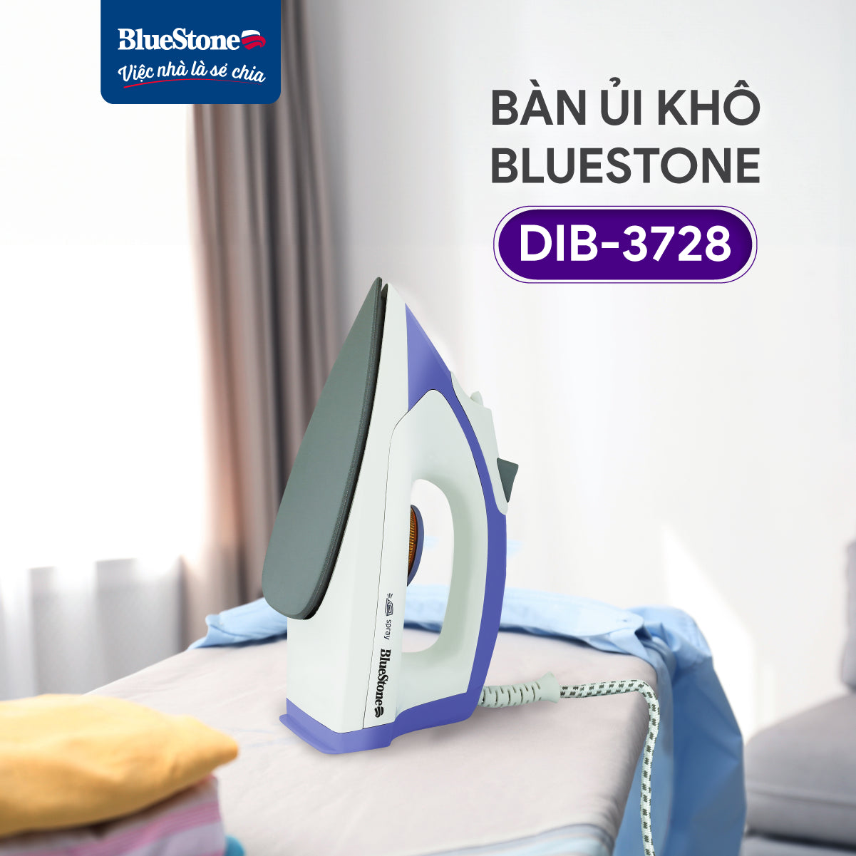 Bàn Ủi Khô BlueStone DIB-3728 1100-1300W