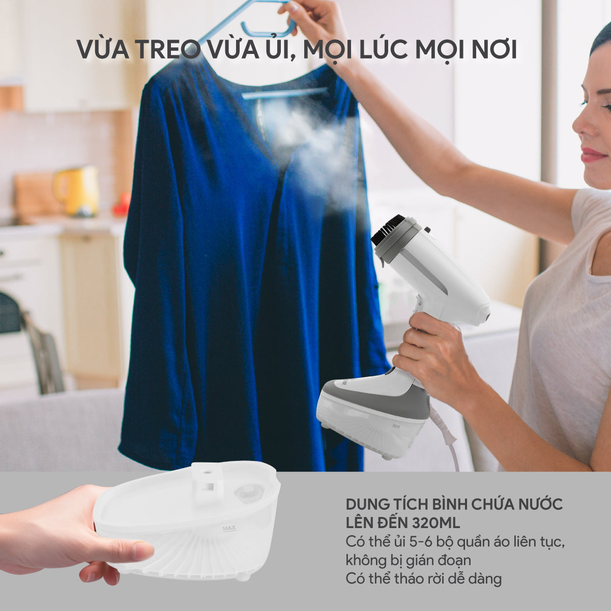 Bàn Ủi Hơi Nước Cầm Tay BlueStone GSB-4031 1370-1630W