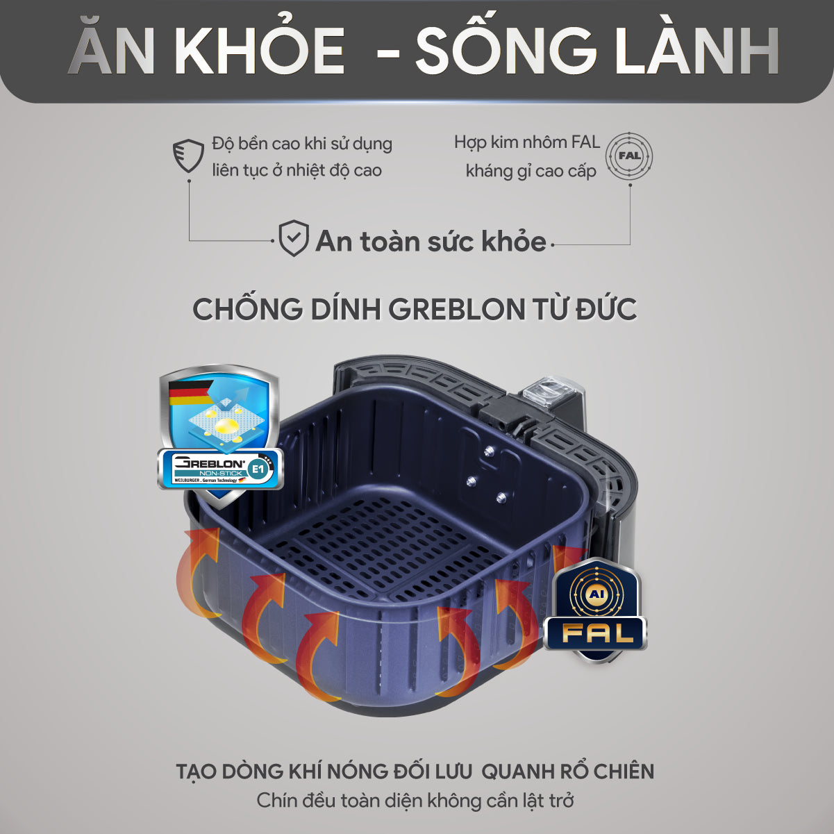 Nồi Chiên Không Dầu BlueStone AFB-5878 5.5 Lít 1700W