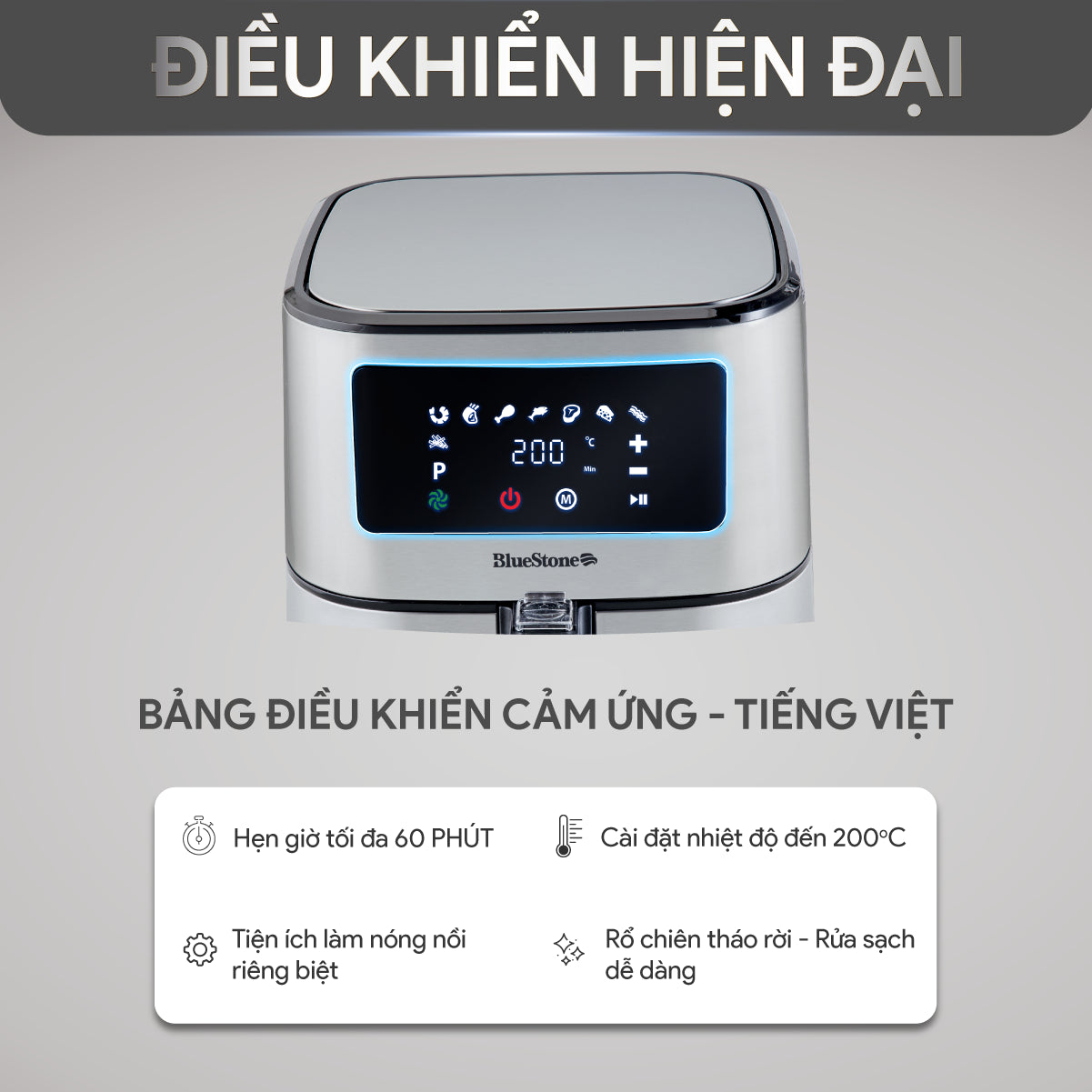 Nồi Chiên Không Dầu BlueStone AFB-5878 5.5 Lít 1700W