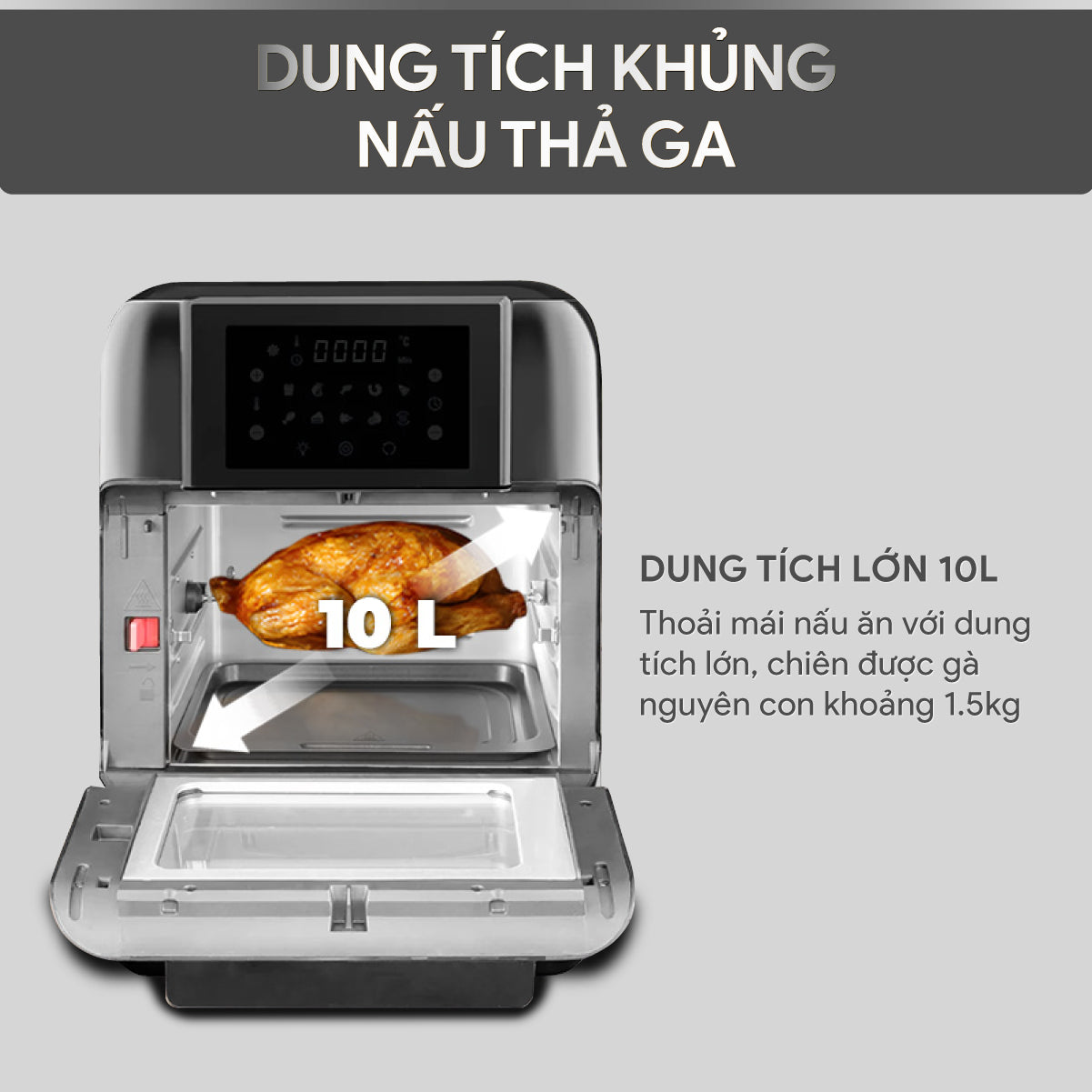 Nồi Chiên Không Dầu BlueStone AFB-5888 10 Lít 1800W