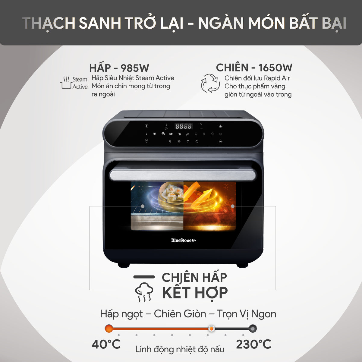Nồi Chiên Hơi Nước BlueStone AFB-5895 24 Lít 1650W