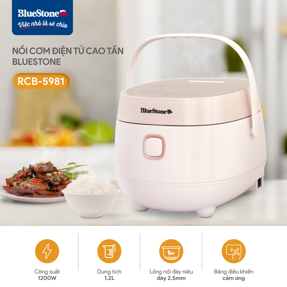 Nồi Cơm Điện Cao Tần BlueStone RCB-5981 1.2 Lít 1200W