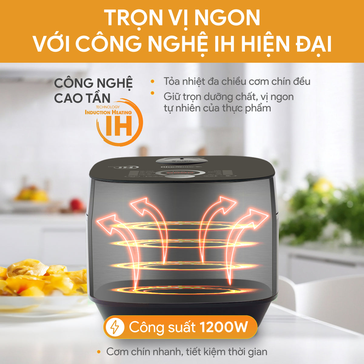 Nồi Cơm Điện Cao Tần BlueStone RCB-5995 1.5 Lít 1200W