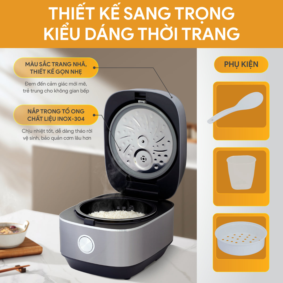Nồi Cơm Điện Cao Tần BlueStone RCB-5995 1.5 Lít 1200W