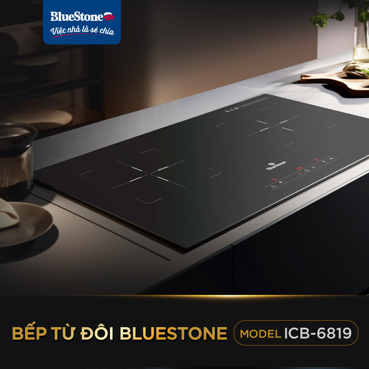 Bếp Từ Đôi BlueStone ICB-6821 4000W - Miễn phí lắp đặt, cắt đá