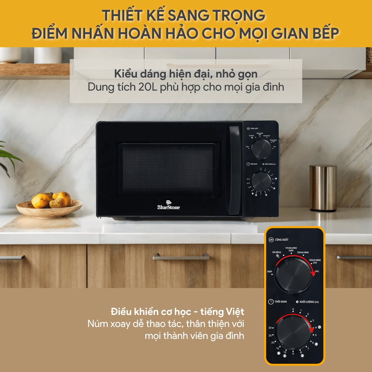 Lò Vi Sóng BlueStone MOB-7711 20 Lít 1100W