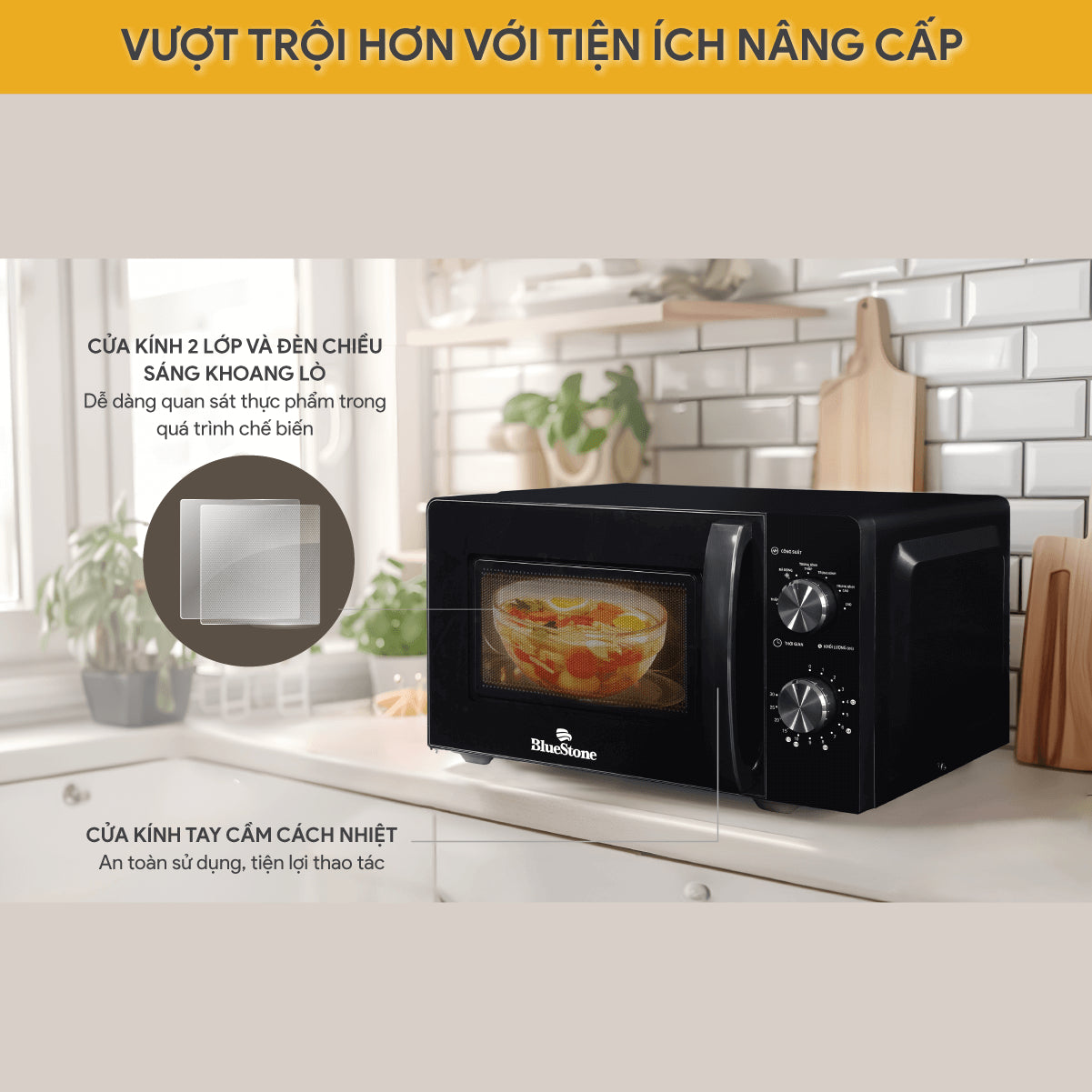 Lò Vi Sóng BlueStone MOB-7711 20 Lít 1100W