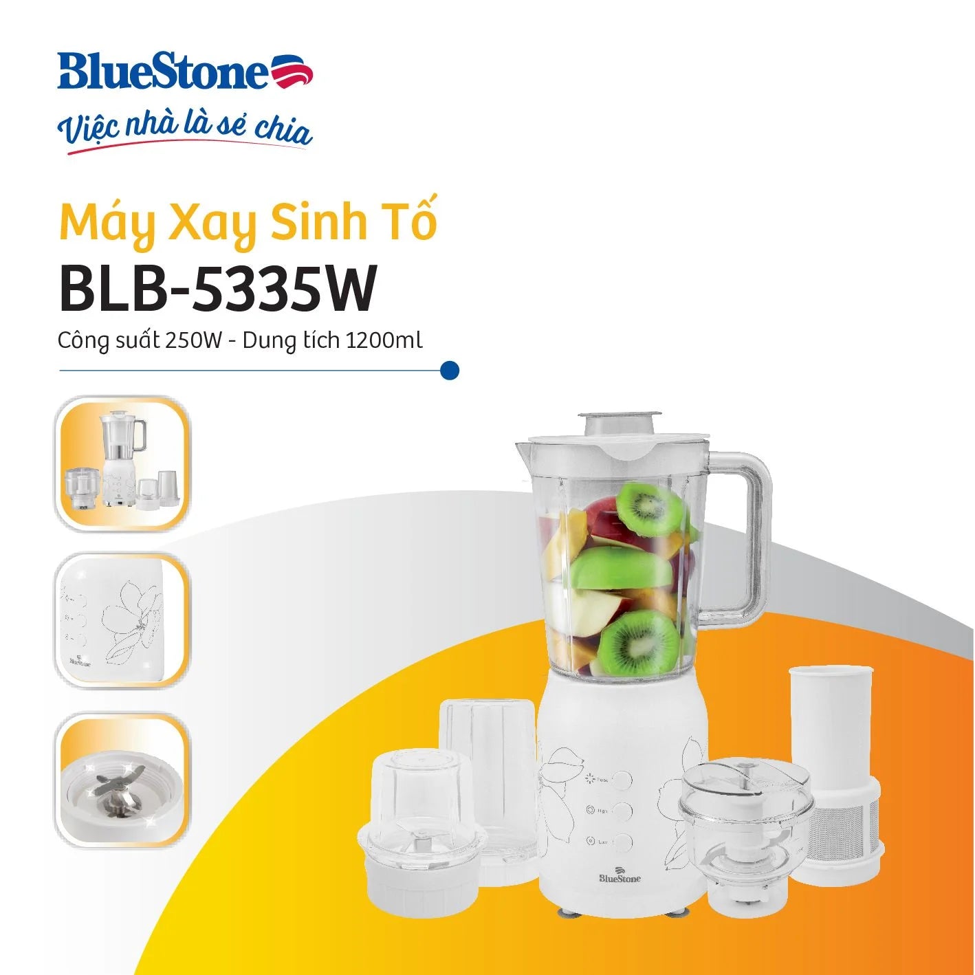 Máy Xay Sinh Tố BlueStone BLB-5335W 1.2 Lít 300W