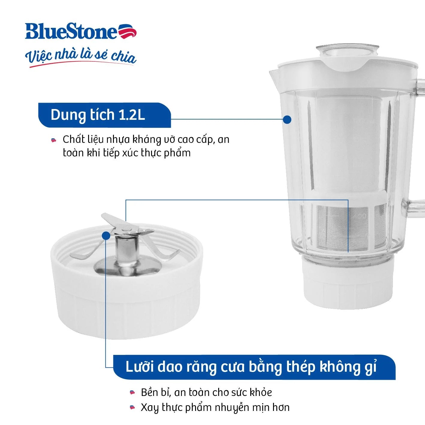 Máy Xay Sinh Tố BlueStone BLB-5335W 1.2 Lít 300W