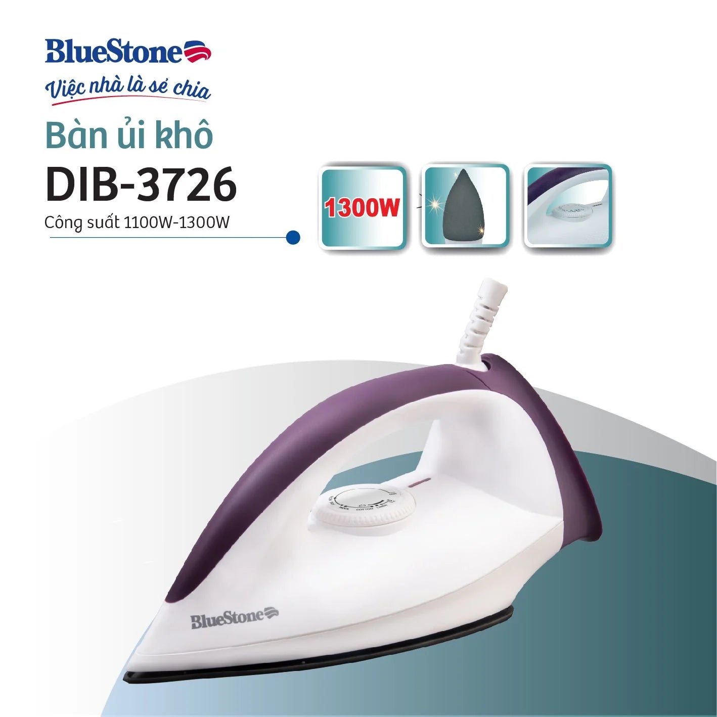 Bàn Ủi Khô BlueStone DIB-3726 1100-1300W