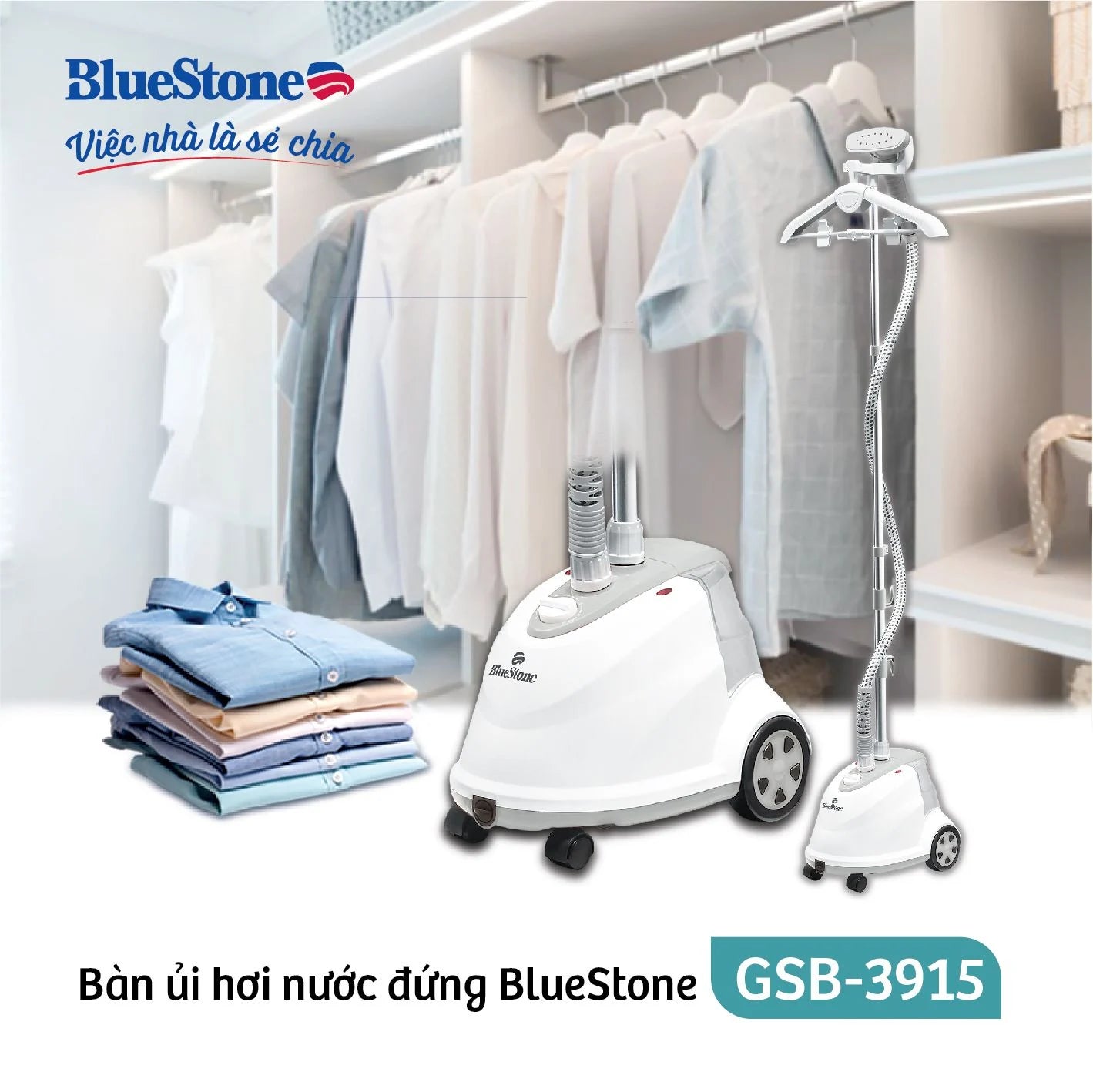 Bàn Ủi Hơi Nước Đứng BlueStone GSB-3915 1.6 Lít 1800W