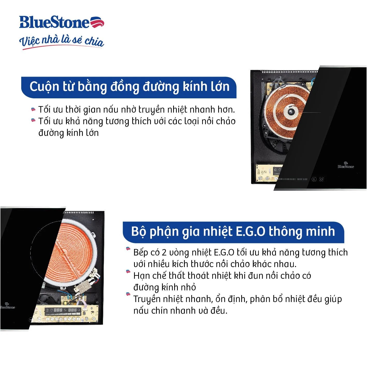 Bếp Hỗn Hợp Quang Từ BlueStone ICB-6911 3400W - Miễn phí lắp đặt, cắt đá