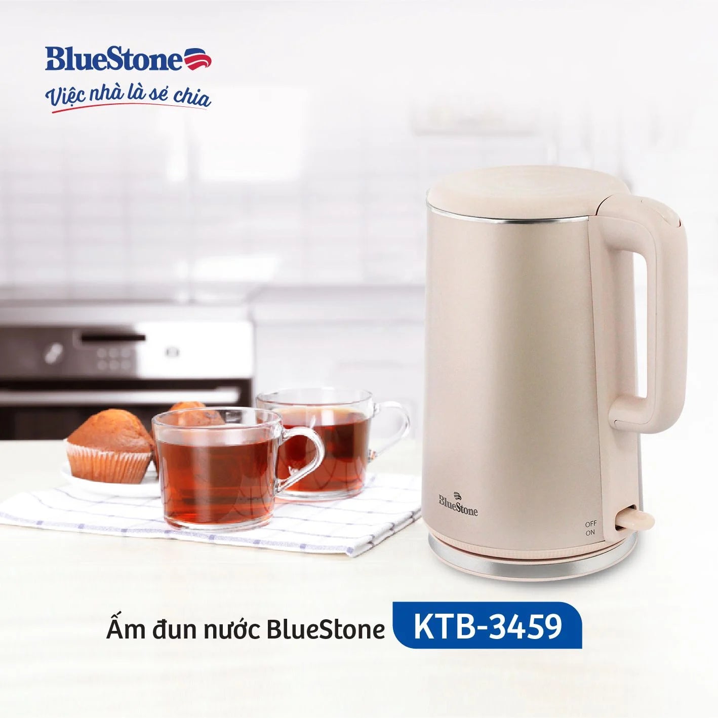 Ấm Đun Siêu Tốc BlueStone KTB-3459 1.7 Lít 1800W