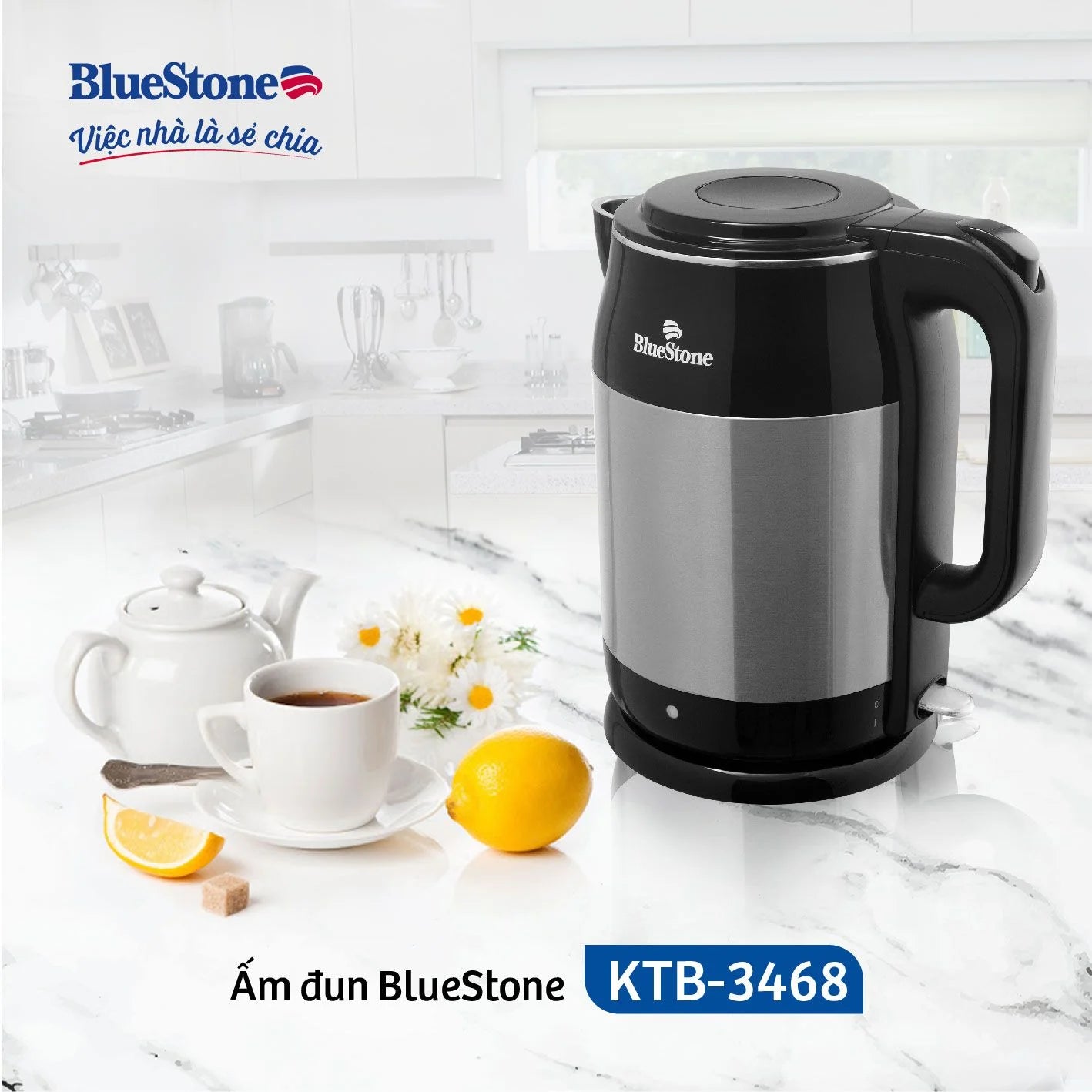 Ấm Đun Siêu Tốc BlueStone KTB-3468 1.7 Lít 1800W