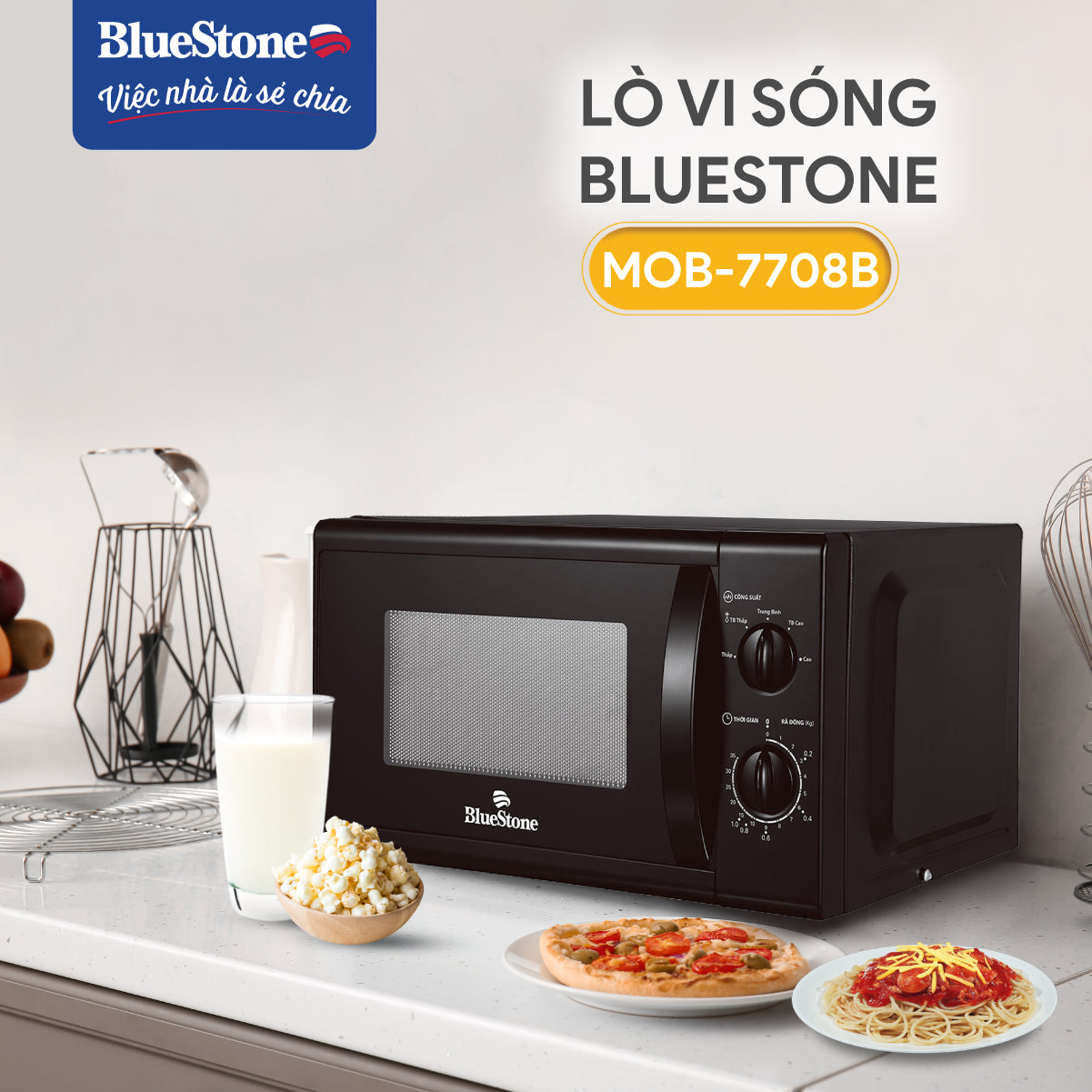 Lò Vi Sóng BlueStone MOB-7708B 20 Lít 1050W