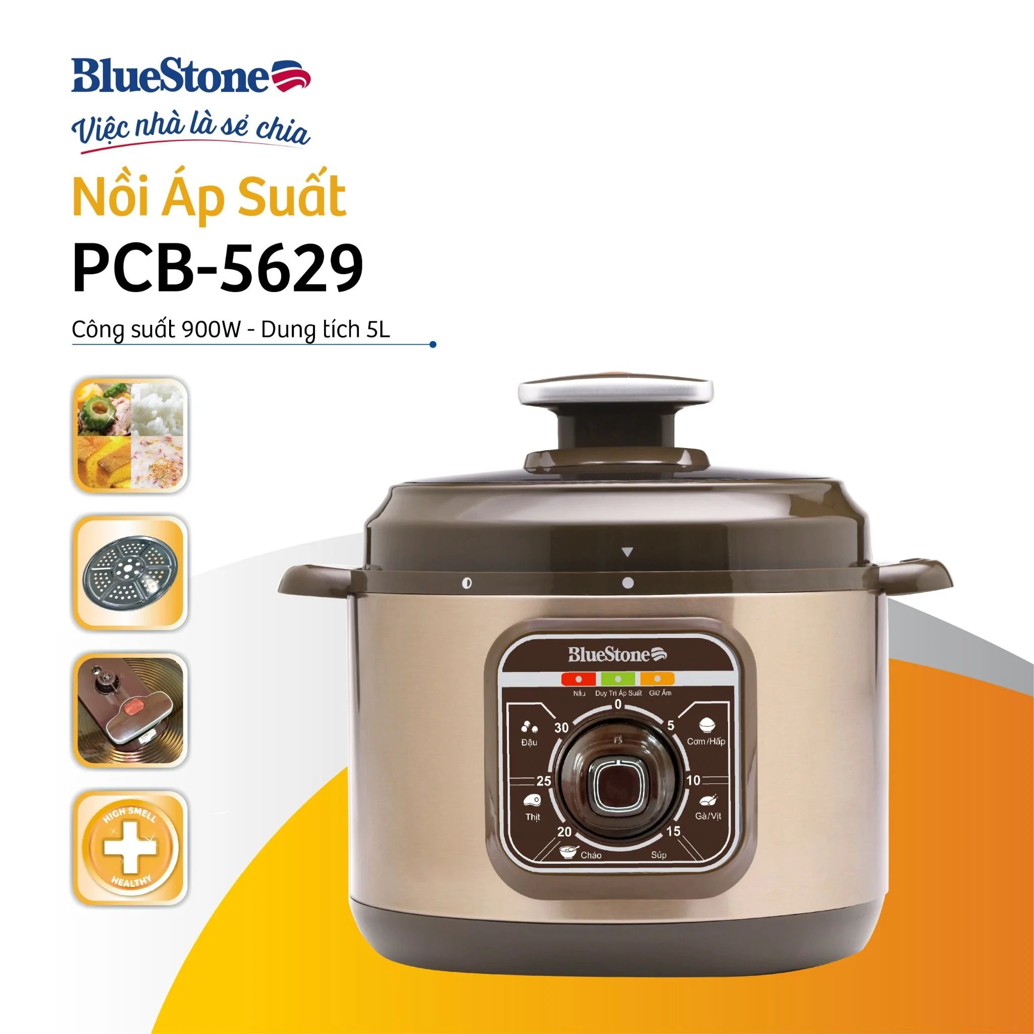 Nồi Áp Suất BlueStone PCB-5629 5 Lít 900W