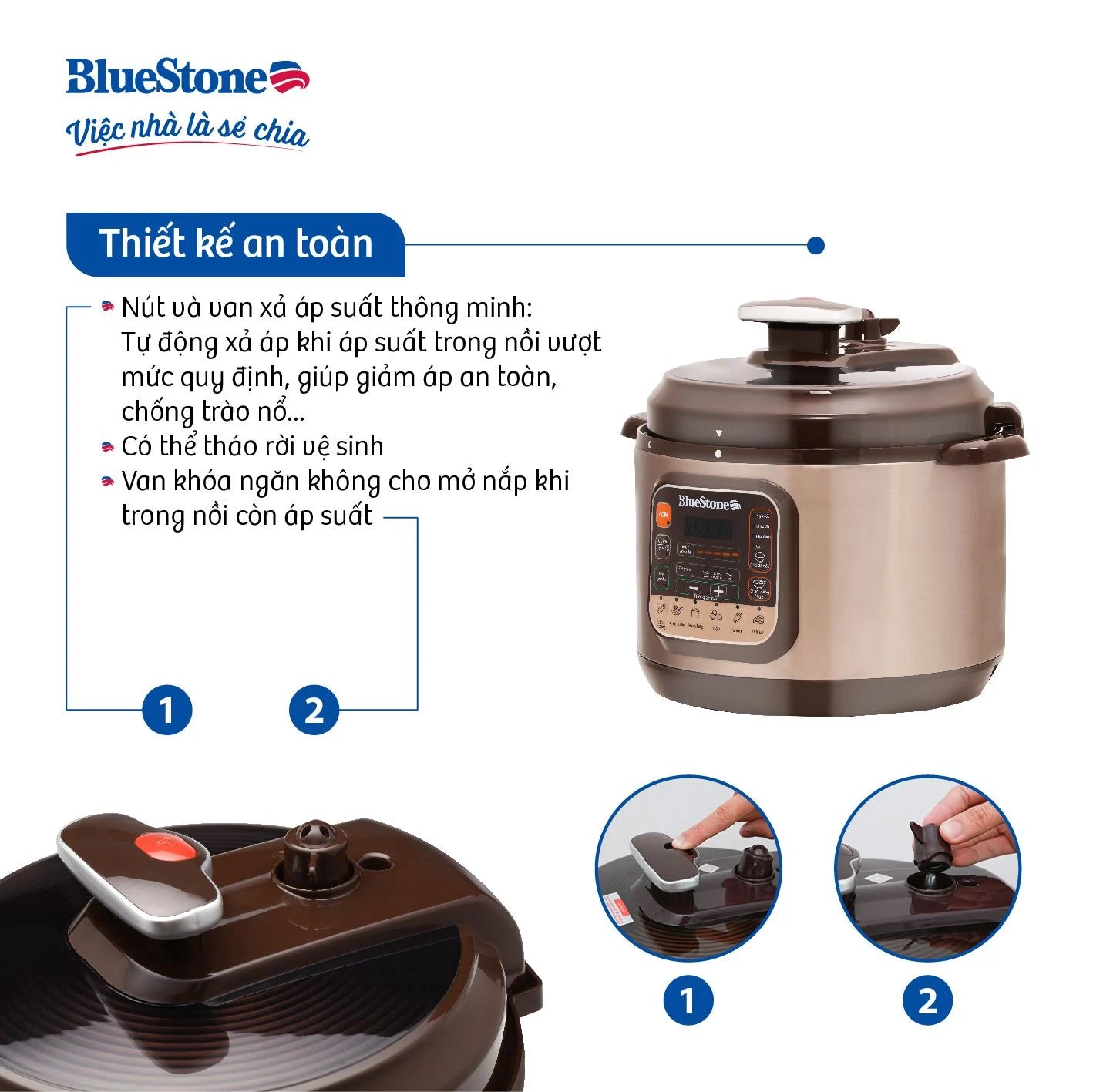 Nồi Áp Suất BlueStone PCB-5748 5 Lít 900W