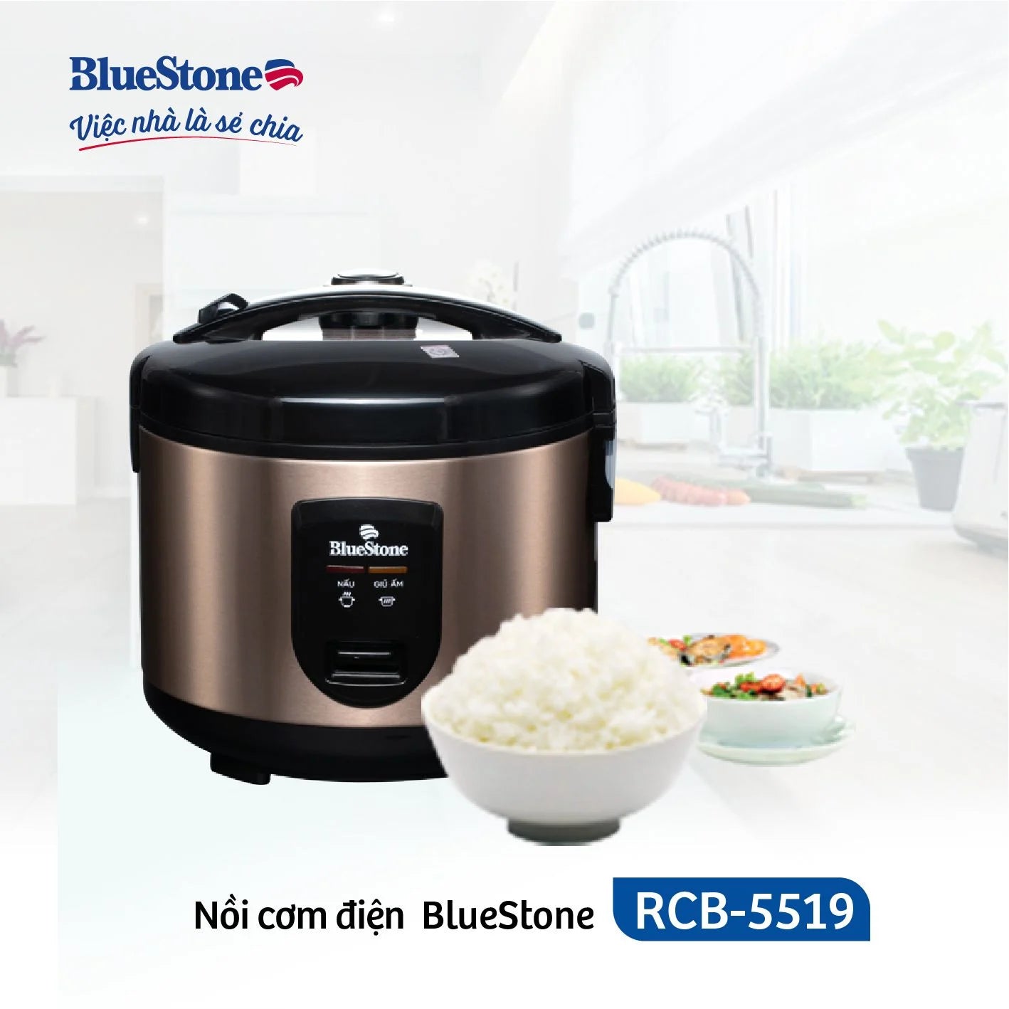 Nồi Cơm Điện Tử Bluestone RCB-5519 700W 1.8 Lít