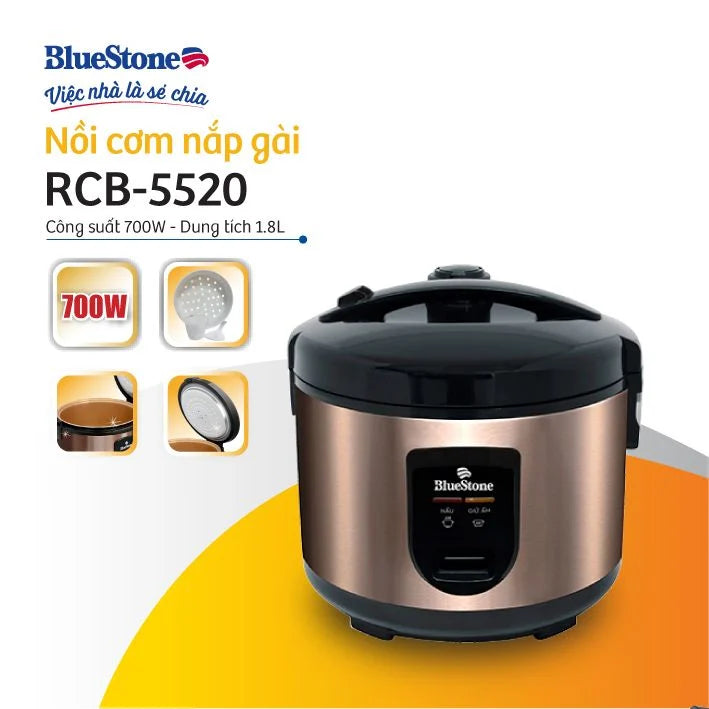 Nồi Cơm Điện Tử BlueStone RCB-5520 700W 1.8 Lít