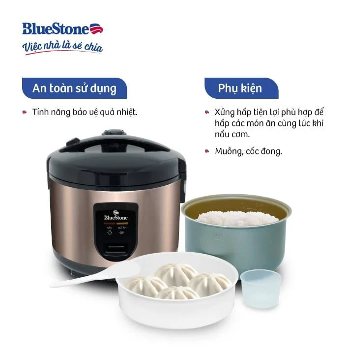 Nồi Cơm Điện Tử BlueStone RCB-5520 700W 1.8 Lít