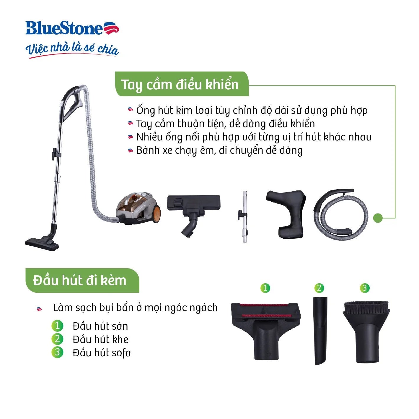 Máy Hút Bụi Dạng Hộp BlueStone VCB-8067 1800W