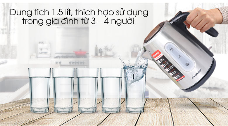Ấm đun siêu tốc Sharp EKJ-15EVS-ST